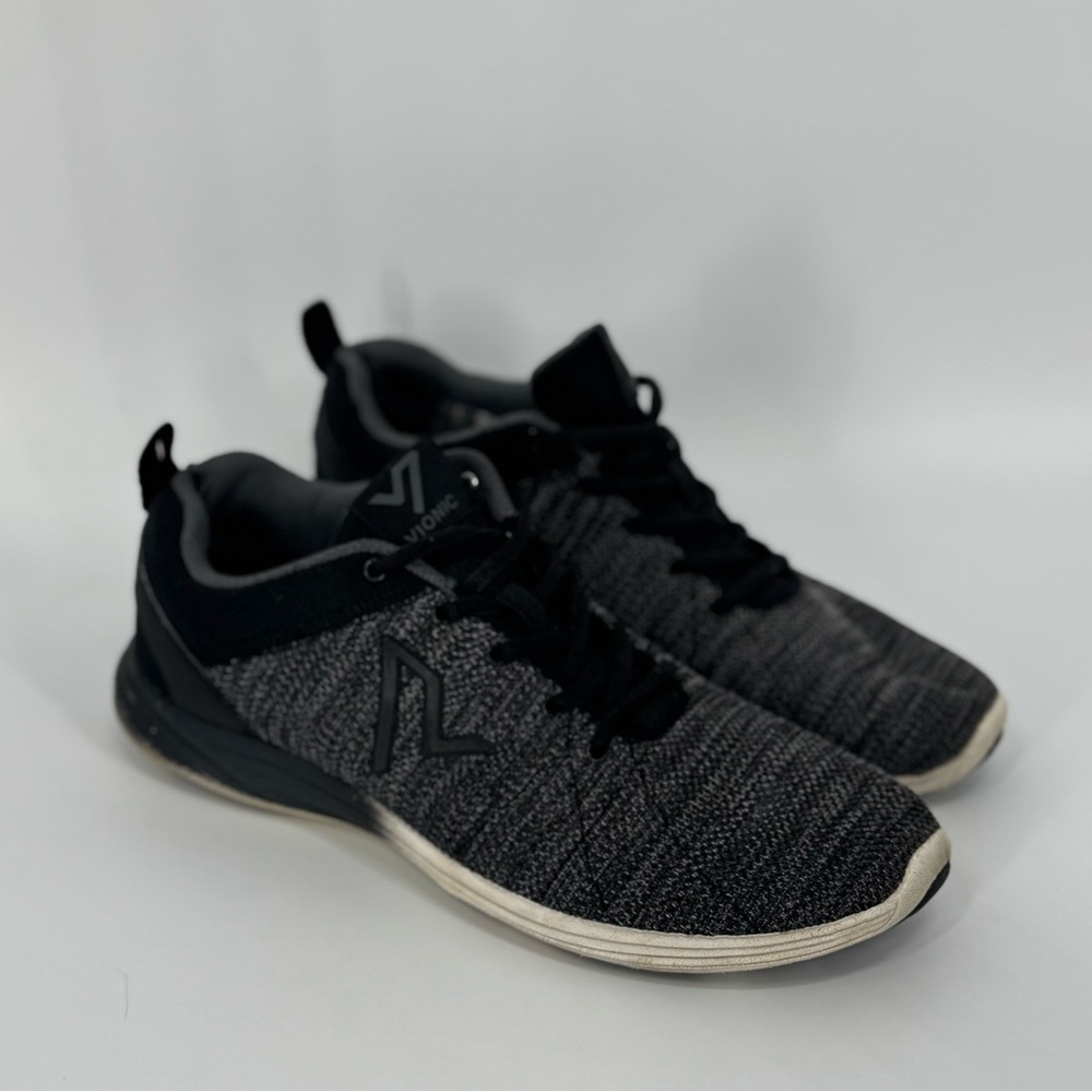 Vionic Adley Orthotic Sneakers Black Gray White Women’s Sz 9 Flawed